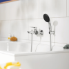 Pack mitigeur mécanique bain douche GROHE Start Loop chromé + Flexible dche VitalioFlex Comfort 1750 et support in situ