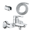 Pack mitigeur mécanique bain douche GROHE Start Loop chromé + Flexible dche VitalioFlex Comfort 1750 et support