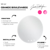 Miroir LED rond 3 trous + mitigeur lavabo encastré JACOB DELAFON Grands Boulevards