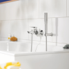 Pack mitigeur mécanique bain douche GROHE Start Loop + Douchette 1 jet Vitalio Get Stick et flexible in situ