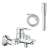 Pack mitigeur mécanique bain douche GROHE Start Loop + Douchette 1 jet Vitalio Get Stick et flexible