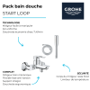pourquoi choisir le pack mitigeur mécanique bain douche GROHE Start Loop + Douchette 1 jet Vitalio Get Stick et flexible