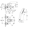 Pack mitigeur bain douche GROHE Swift + Douchette 2 jets Vitalio Comfort 110 + Flexible | Batinea