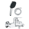 Pack mitigeur bain douche GROHE Swift + Douchette 2 jets Vitalio Comfort 110 + Flexible