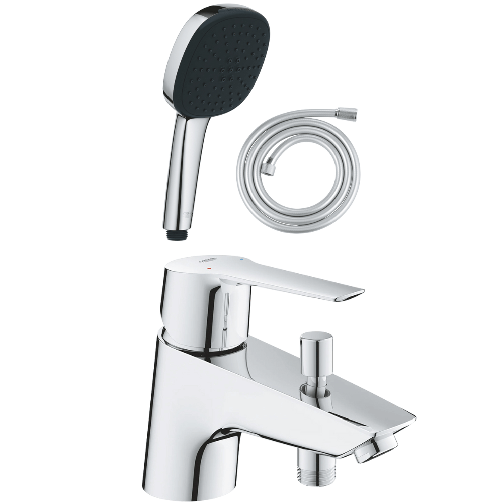 Pack mitigeur mécanique bain douche GROHE Start + Douchette 2 jets Vitalio Comf. 110 + Flexible
