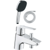 Pack mitigeur mécanique bain douche GROHE Start + Douchette 2 jets Vitalio Comf. 110 + Flexible