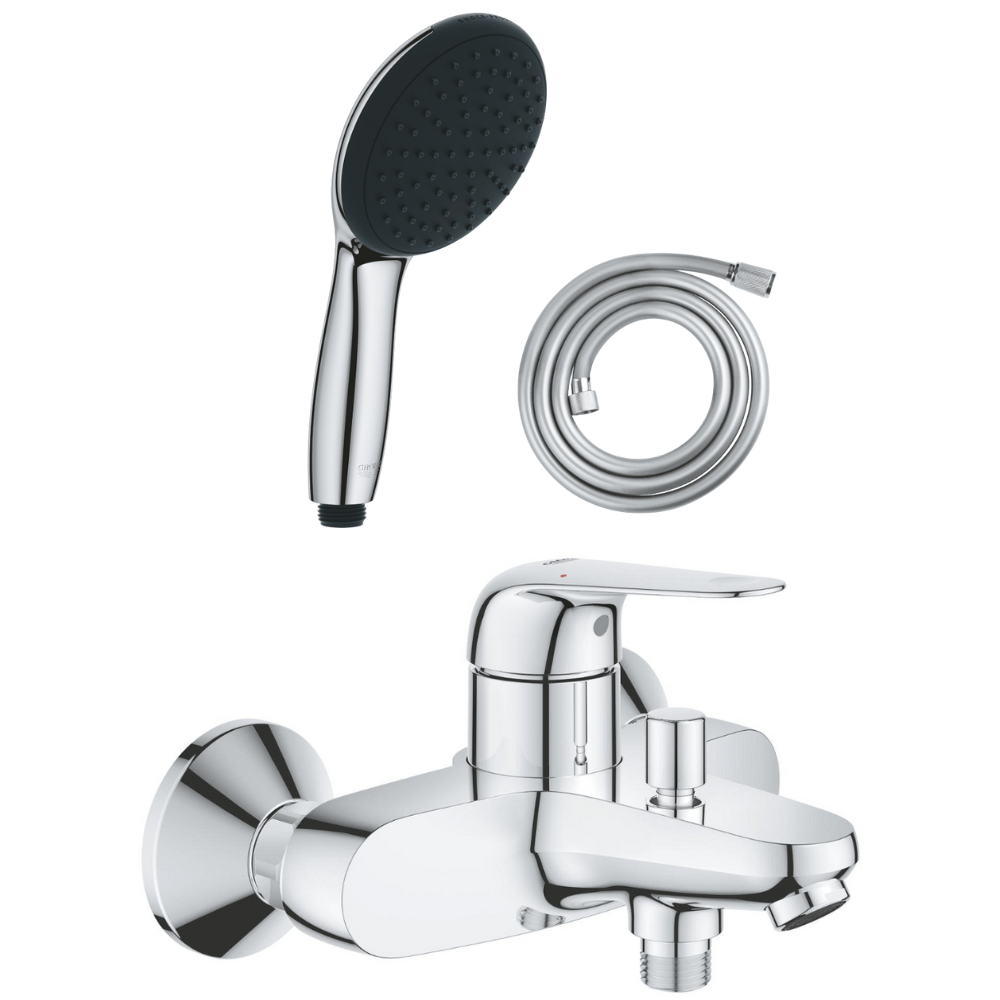Pack mitigeur mécanique bain douche GROHE Swift + Douchette 2 jets Vitalio Start 110 + Flexible