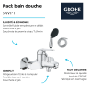 pourquoi choisir le pack mitigeur mécanique bain douche GROHE Swift + Douchette 2 jets Vitalio Start 110 + Flexible