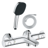Pack mitigeur bain thermostatique GROHE Grohtherm 800 + Douchette 2 jets Vitalio Comfort 110 + Flexible