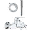 Pack mitigeur bain douche mécanique GROHE Swift + Douchette 1 jet Vitalio Get Stick + Flexible