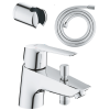 Pack mitigeur mécanique bain douche GROHE Start + Flexible douche VitalioFlex Comfort 1750 + Support mural