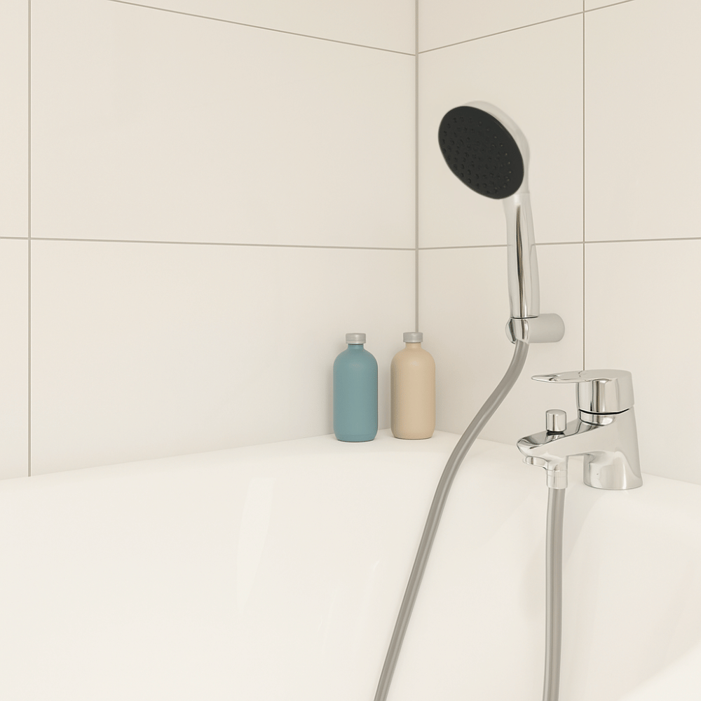 Pack mitigeur mécanique bain douche GROHE Start + Flexible douche VitalioFlex Comfort 1750 + Support mural | Batinea