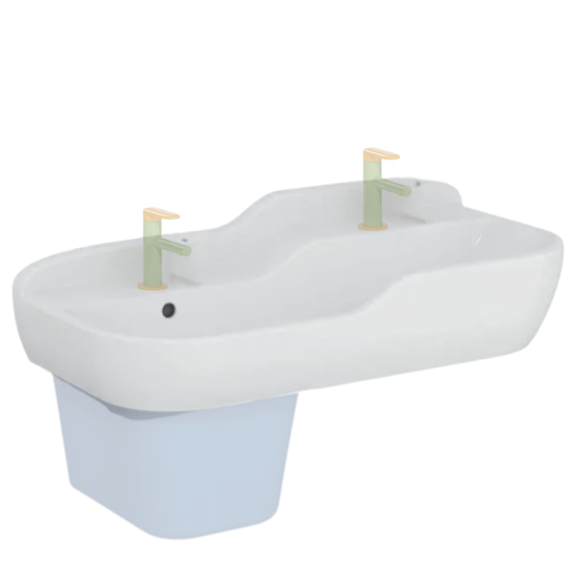 Lavabo pour enfant VITRA Sento Kids 2 hauteurs 85 cm sans cache siphon ni robinet
