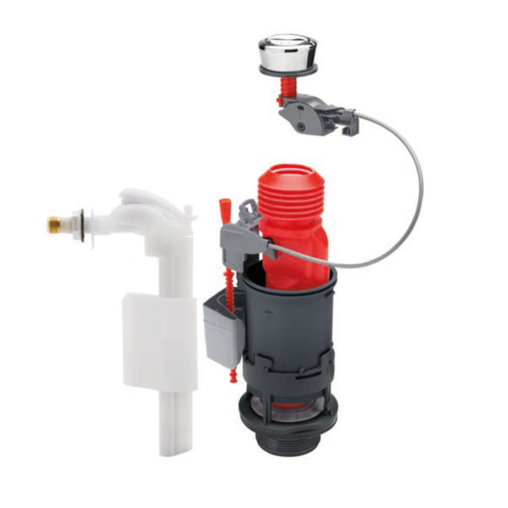 Mécanisme double chasse WIRQUIN à commande à câble MW² + robinet flotteur latéral F90