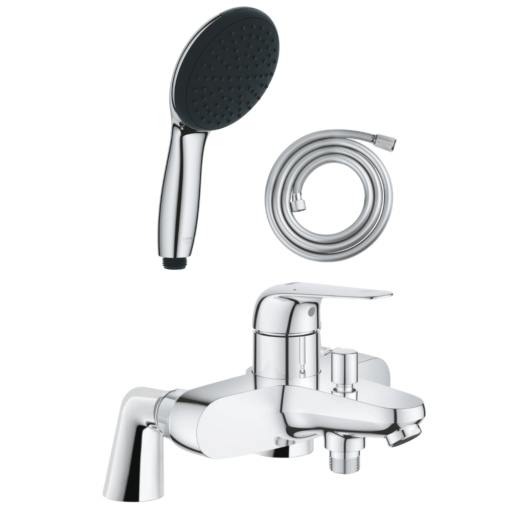 Pack mitigeur bain douche mécanique GROHE Swift + douchette ronde  2 jets + flexible