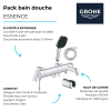 avantages du pack mitigeur bain douche mécanique GROHE Essence + douchette carré  2 jets + flexible ave support