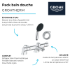 avantages du Pack mitigeur bain douche thermostatique GROHE Grohtherm 800 + douchette ronde 2 jets + flexible avec support