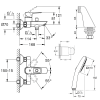 Pack mitigeur bain douche mécanique GROHE Start Loop + douchette carré  2 jets + flexible + support | Batinea