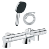 Pack mitigeur bain douche thermostatique GROHE Precision Get + douchette carré  2 jets + flexible