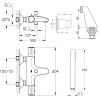 Pack mitigeur thermostatique BD GROHE Grohtherm 800 avec colonnettes + Douchette 1 jet Vitalio Get Stick + Flexible 1750 mm| Bat