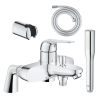 Pack mitigeur mécanique GROHE Swift avec colonnettes + Douchette 1 jet Vitalio Get Stick + Flexible 1750 mm| Batinea