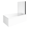 Baignoire droite VILLEROY & BOCH Architectura acrylique + Pare bain AURYS Raywall droite noir mat largeur