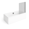 Baignoire droite VILLEROY ET BOCH Oberon 2.0 quaryl + Pare bain droite AURYS Mist 1 noir mat