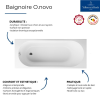 Baignoire droite VILLEROY & BOCH O.Novo + Pare bain AURYS Raywall largeur