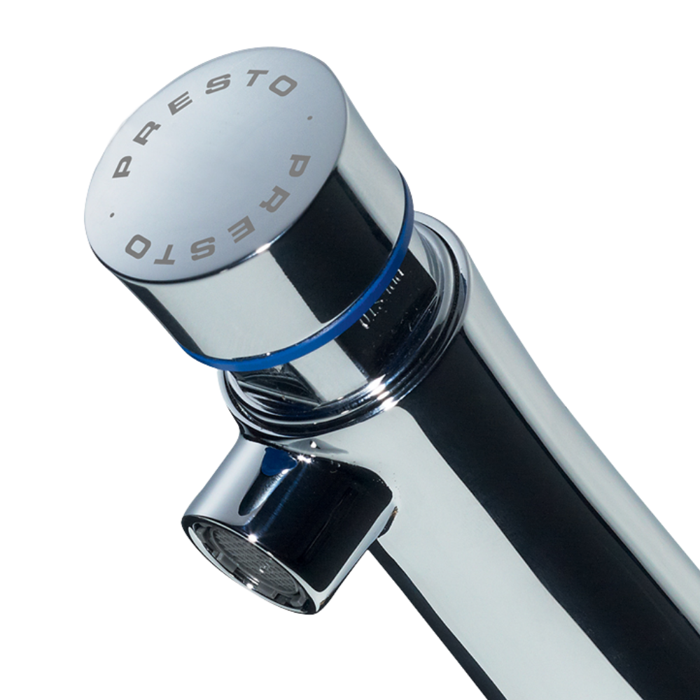 Zoom Robinet poussoir temporisé à manette eau froide sur plage pour lavabo PRESTO Neo chrome