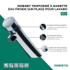 Points forts Robinet poussoir temporisé à manette eau froide sur plage pour lavabo PRESTO Neo chrome