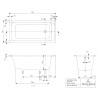 Baignoire droite VILLEROY ET BOCH Architectura acrylique 150 x 70