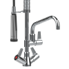 Zoom Robinet de cuisine pro mini sur plage avec douchette et bec de remplissage PRESTO Chef chrome