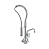 Robinet de cuisine pro mini sur plage avec douchette et bec de remplissage PRESTO Chef chrome