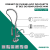 Points forts Robinet de cuisine pro mini sur plage avec douchette et bec de remplissage PRESTO Chef chrome