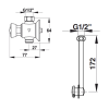 Schéma technique Kit complet robinet temporisé pour urinoir mural mécanique PRESTO P12 chrome