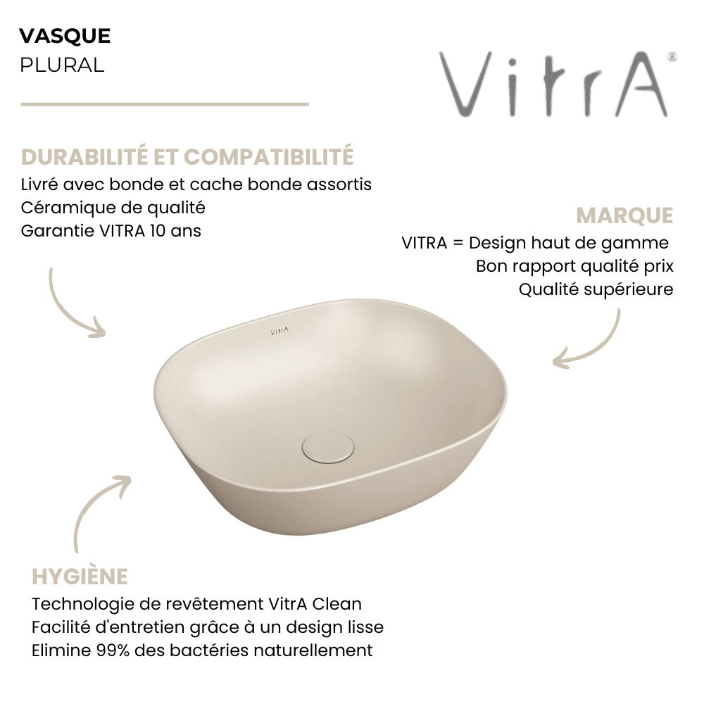 Vasque à poser VITRA Plural VitrA Clean | Batinea