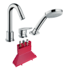 Mitigeur baignoire 3 trous HANSGROHE Logis chromé + corps encastré avec Secuflexbox