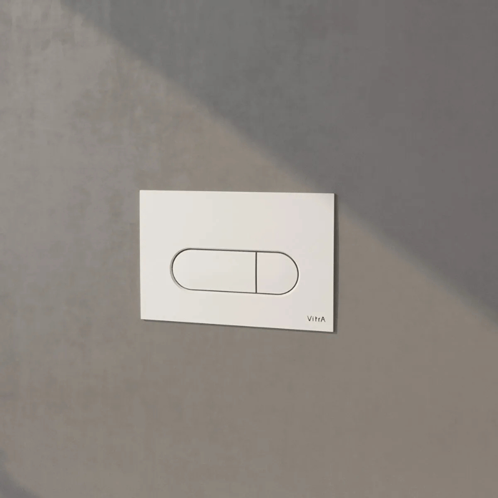 Zoom sur la plaque de commande VITRA Root Round chromé