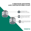 Points forts Lot de 2 aérateurs antitartre avec limiteur de débit 1,9 l/min M 24x1 PRESTO chromé