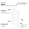 Pare bain fixe réversible JACOB DELAFON Brive avec barre de renfort point fort
