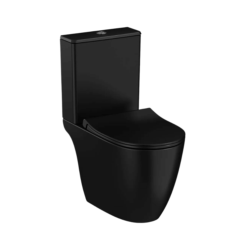 WC à poser compact sans bride VITRA Sento noir mat + abattant frein de chute