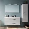 Pack meuble double vasque 120 cm JACOB DELAFON Ola Up + colonne + miroir + spot ambiance blanc