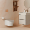 Abattant WC frein de chute compact déclipsable rond ROCA  Inspira round blanc sur cuvette compacte Rimless