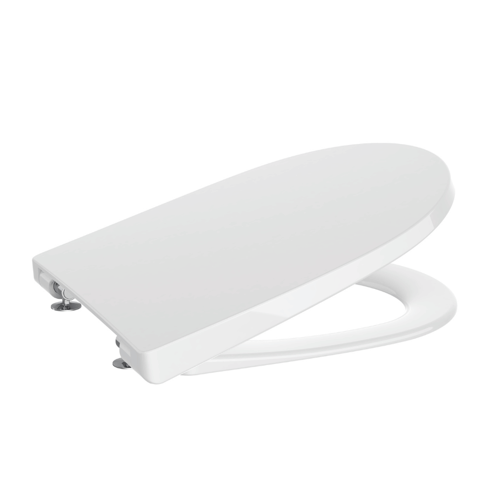 Abattant WC frein de chute compact déclipsable rond ROCA Ona blanc brillant