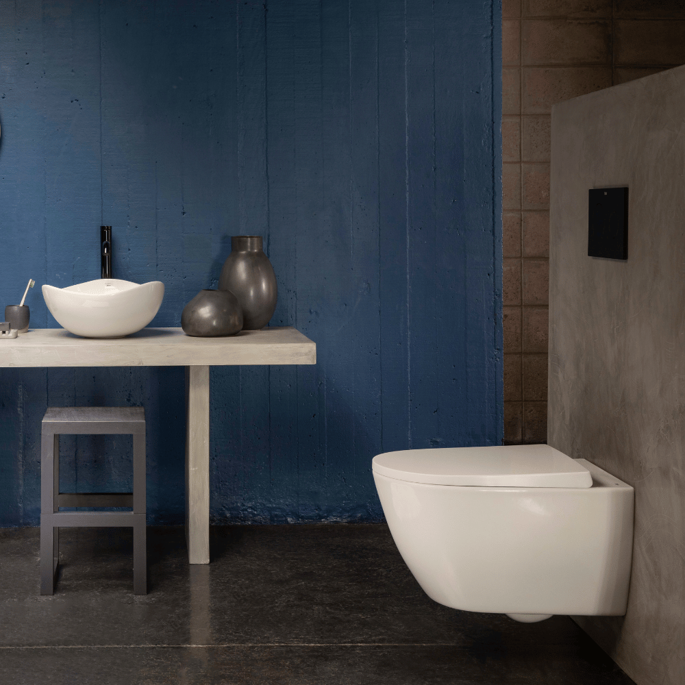 Abattant WC standard rond ROCA Ona blanc brillant sur cuvette suspendue Rimless