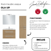 Pack meuble vasque JACOB DELAFON Ola Up + colonne + miroir + spot