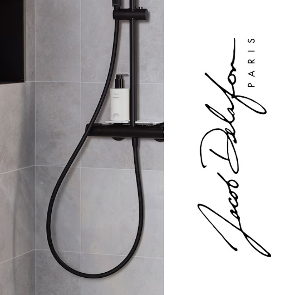 Flexible de douche 160 cm JACOB DELAFON lisse anti-torsion noir mat