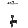 Colonne de douche mécanique encastré PAINI Cox noir mat + douchette 3 jets + corps encastré