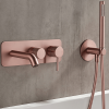 Zoom sur le mitigeur bain douche mécanique mural + douchette 1 jet + corps encastré PAINI Ortence bronze cuivré