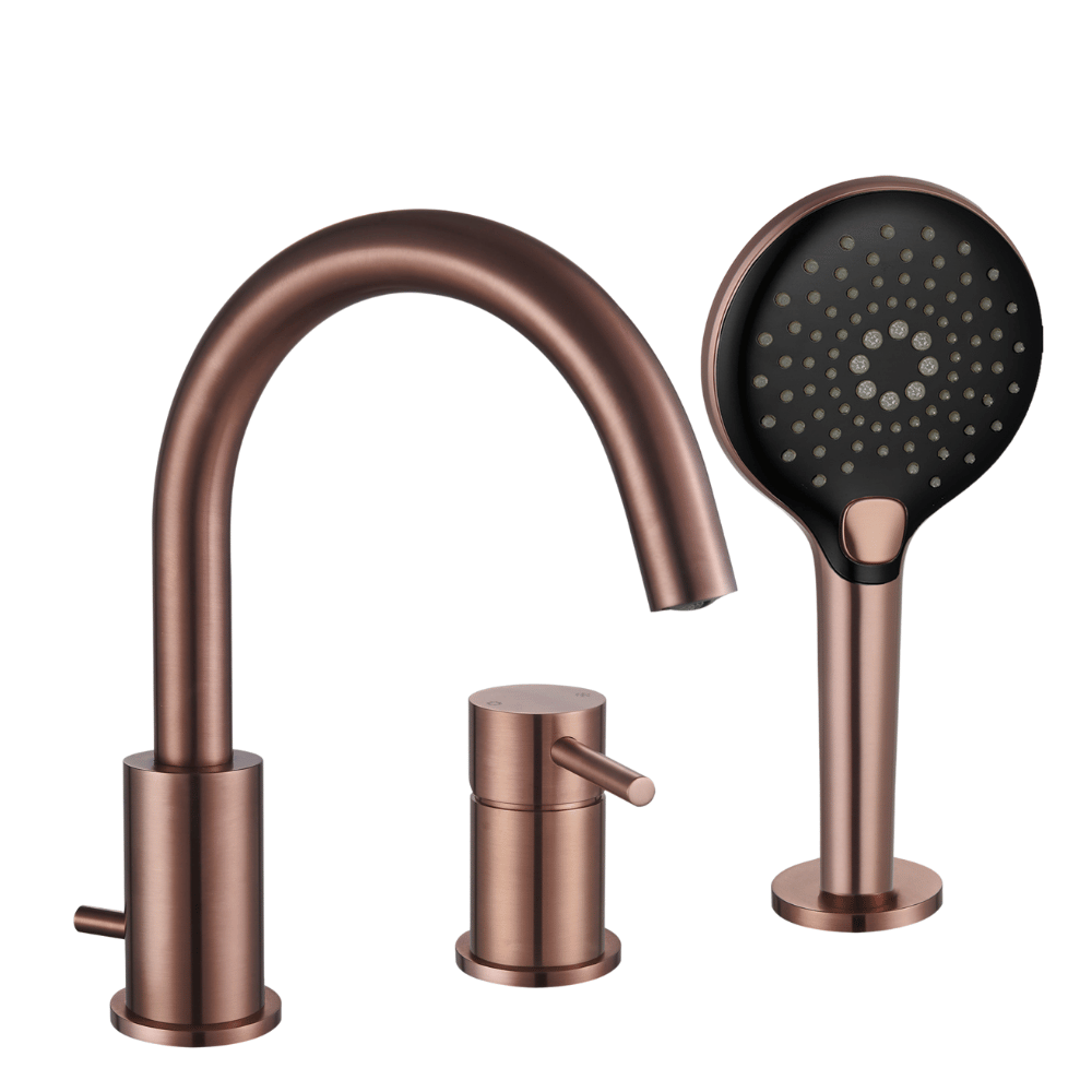 Mitigeur bain douche mécanique 3 trous + douchette 3 jets PAINI Ortence cuivre brossé